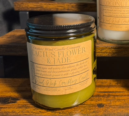 Cactus Flower and Jade Candle