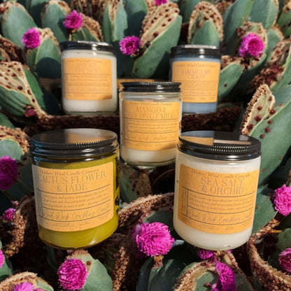 Cactus Flower and Jade Candle